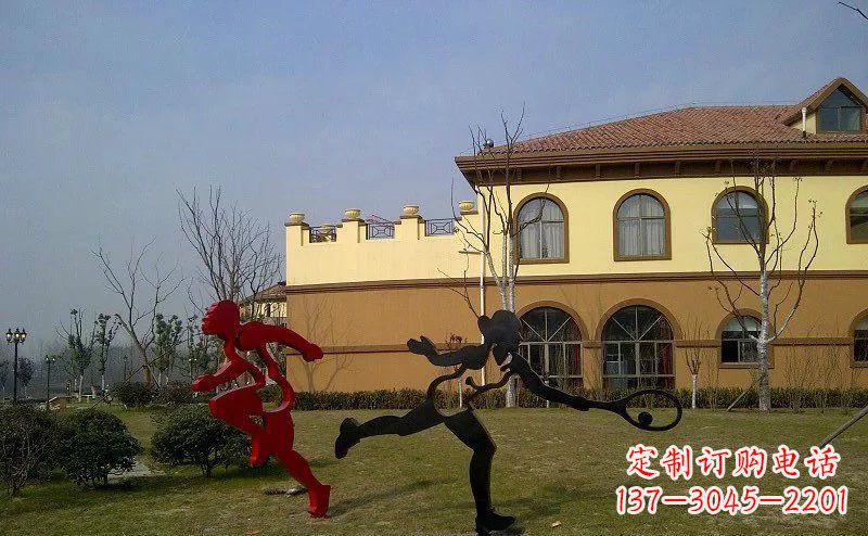 太原优雅的豪迈!不锈钢抽象运动员人物雕塑