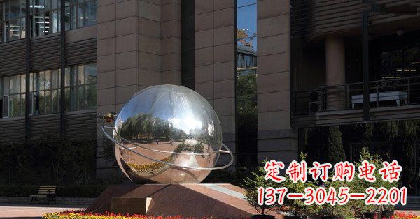 太原精美不锈钢制地球与赤道雕塑