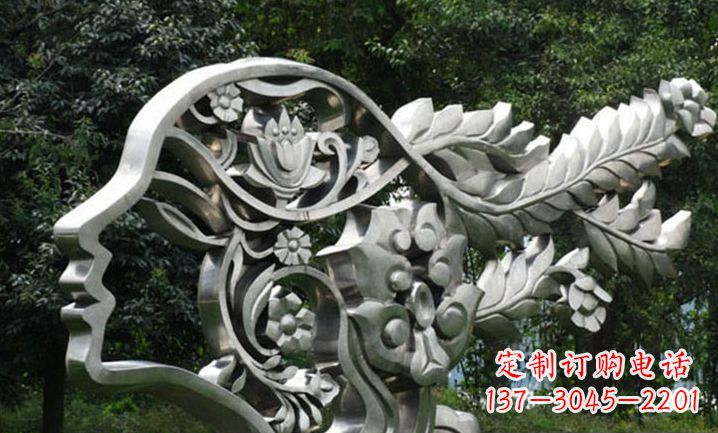 太原美丽如梦不锈钢美女雕塑