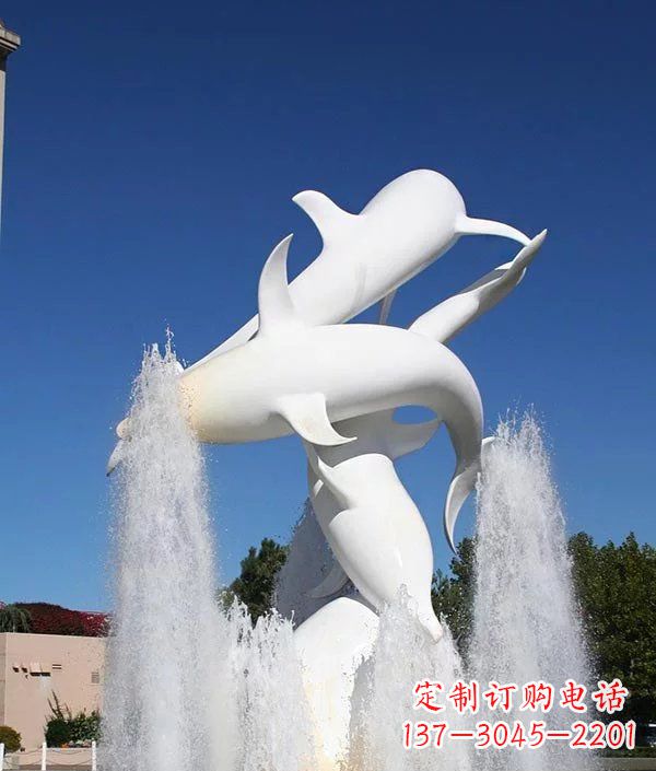 太原完美纪念,精致的不锈钢海豚雕塑