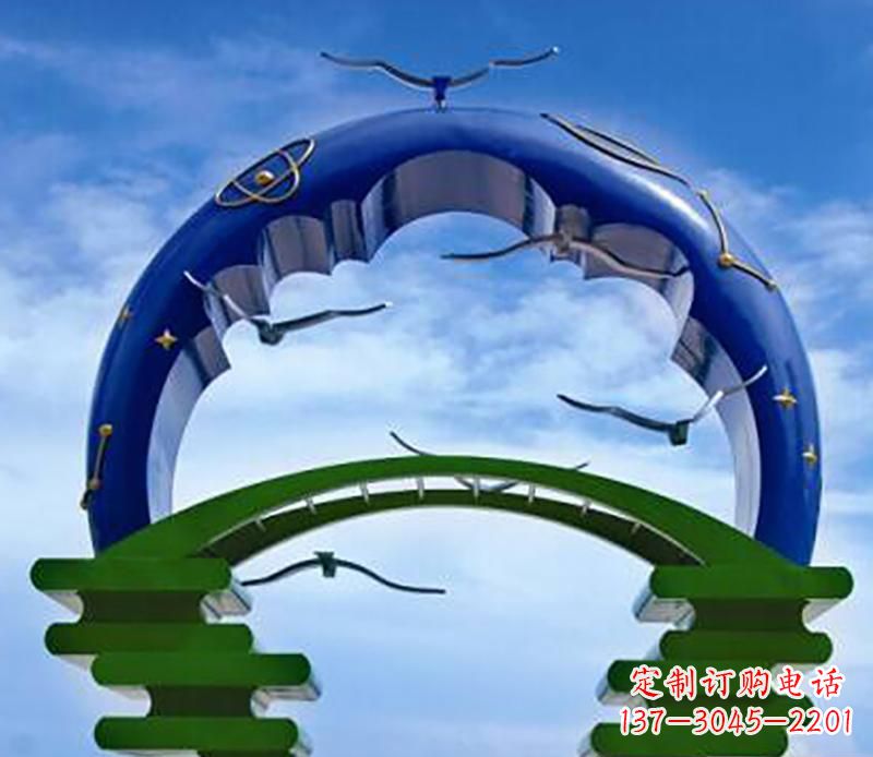 太原不锈钢帝王拱景观雕塑