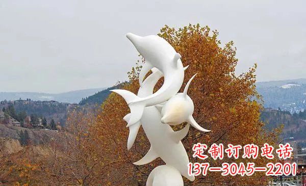 太原公园不锈钢海豚动物雕塑