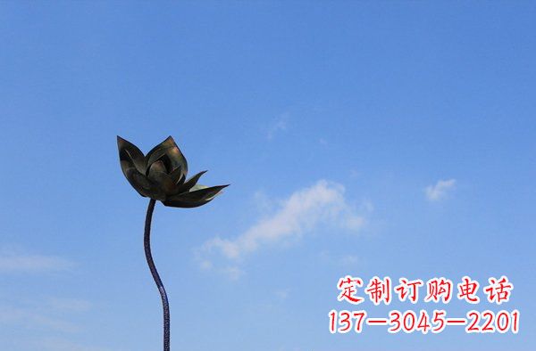 太原公园不锈钢荷花雕塑