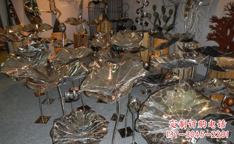 太原抛光不锈钢荷叶雕塑