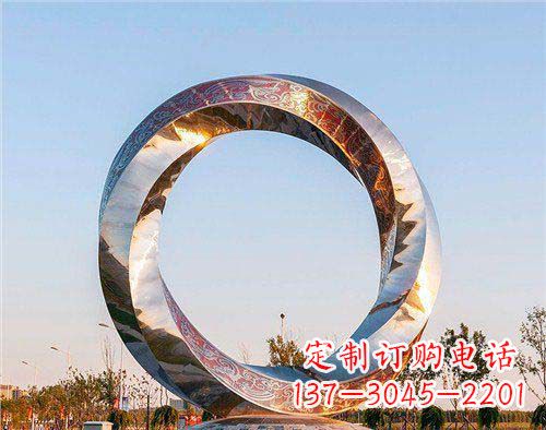 太原精美的不锈钢圆环景观雕塑