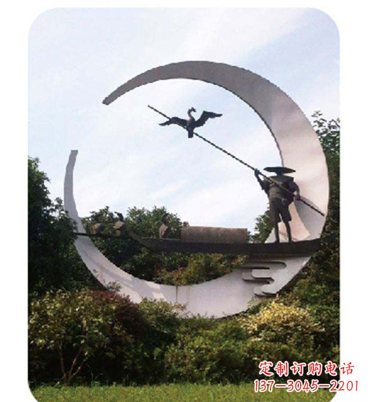 太原精致美观的不锈钢鸬鹚雕塑