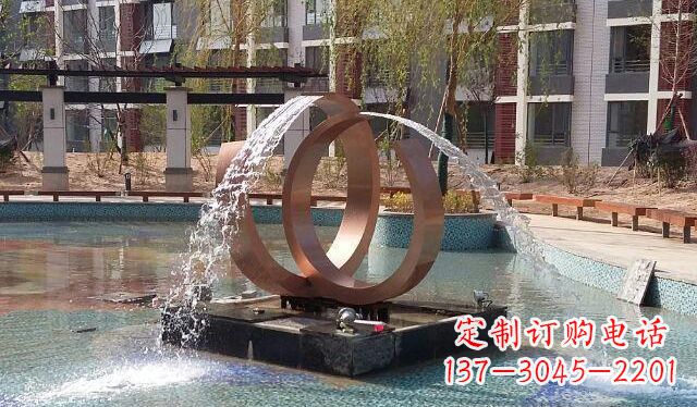 太原高贵典雅的不锈钢喷泉雕塑