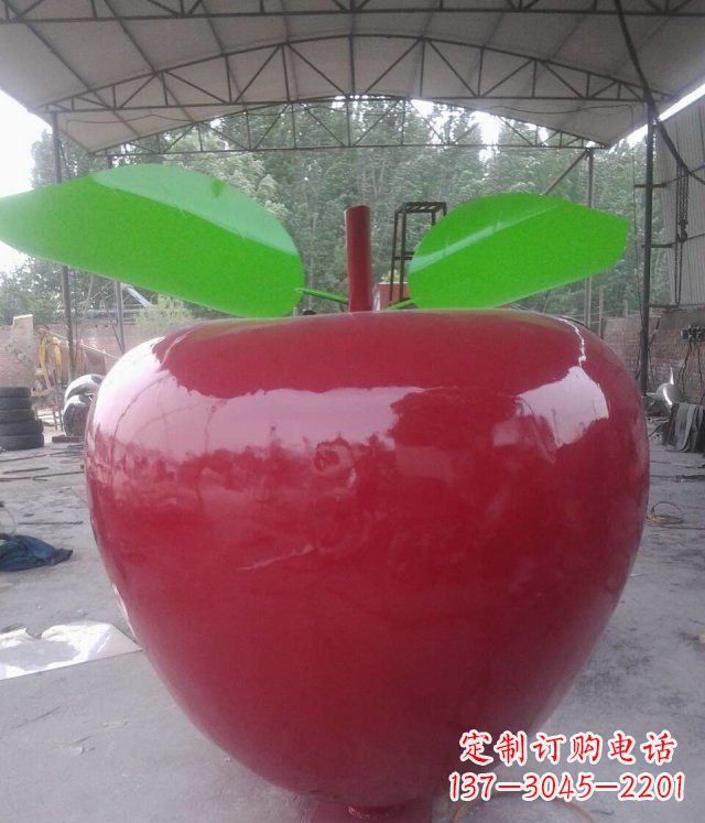 太原黑凤凰不锈钢苹果景观雕塑