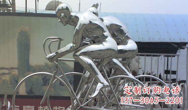 太原不锈钢骑行自行车雕塑