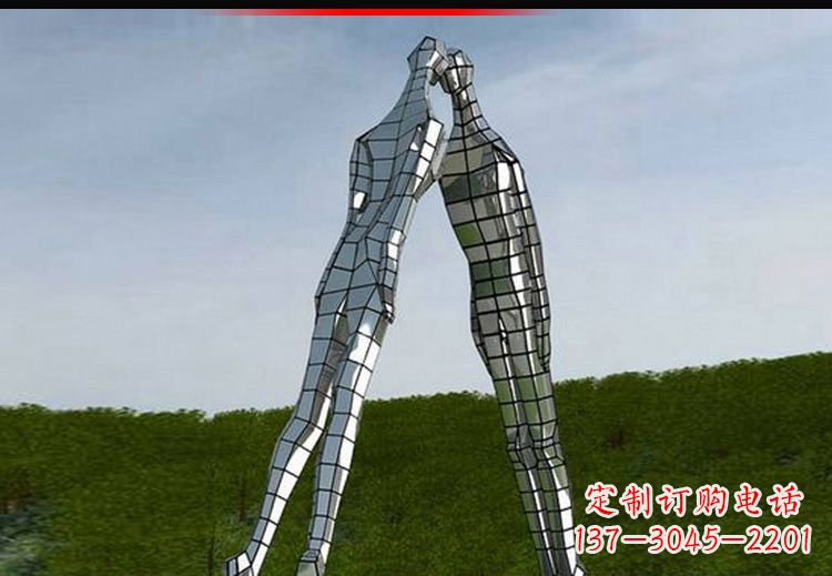 太原爱的无限，不锈钢情侣人物雕塑