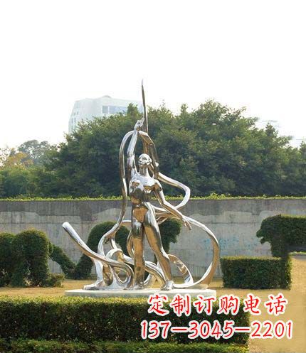 太原跳丝带魅力少女铜雕