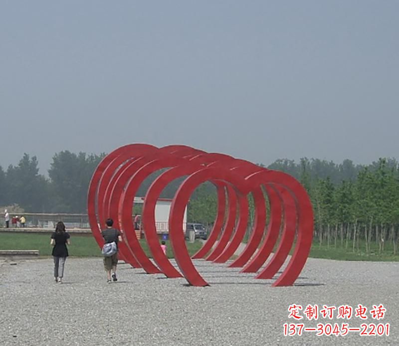 太原不锈钢心形拱门雕塑