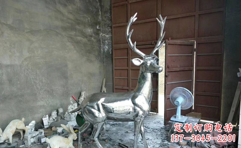 太原艺术精美的不锈钢鹿装置雕塑
