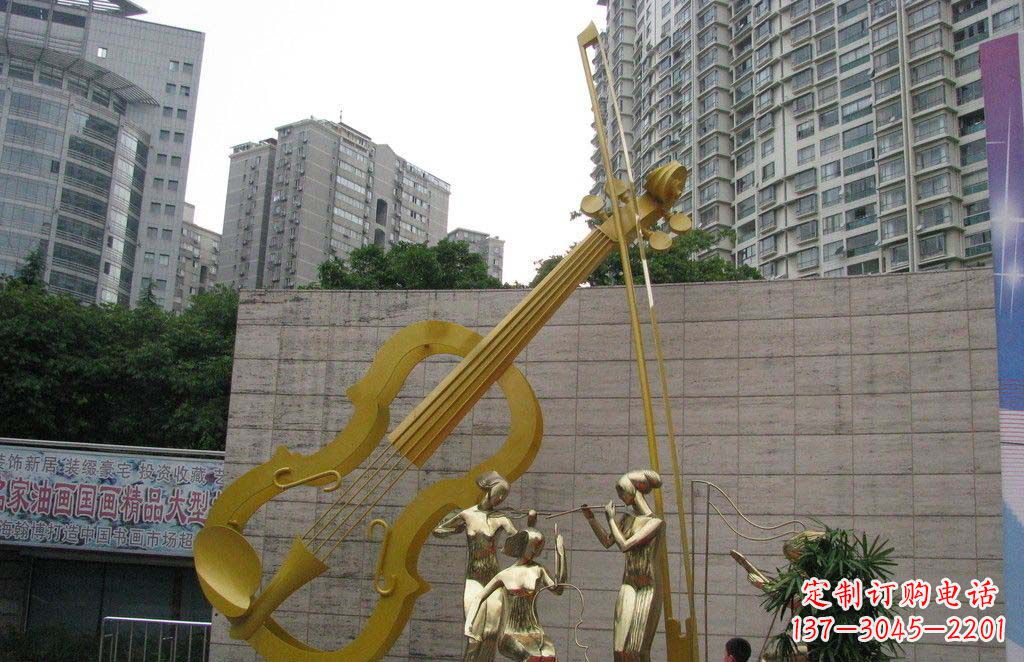 太原不锈钢演奏大提琴雕塑