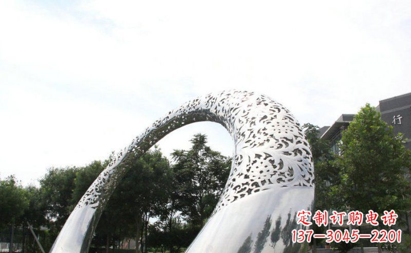 太原优雅定制不锈钢圆形拱门雕塑