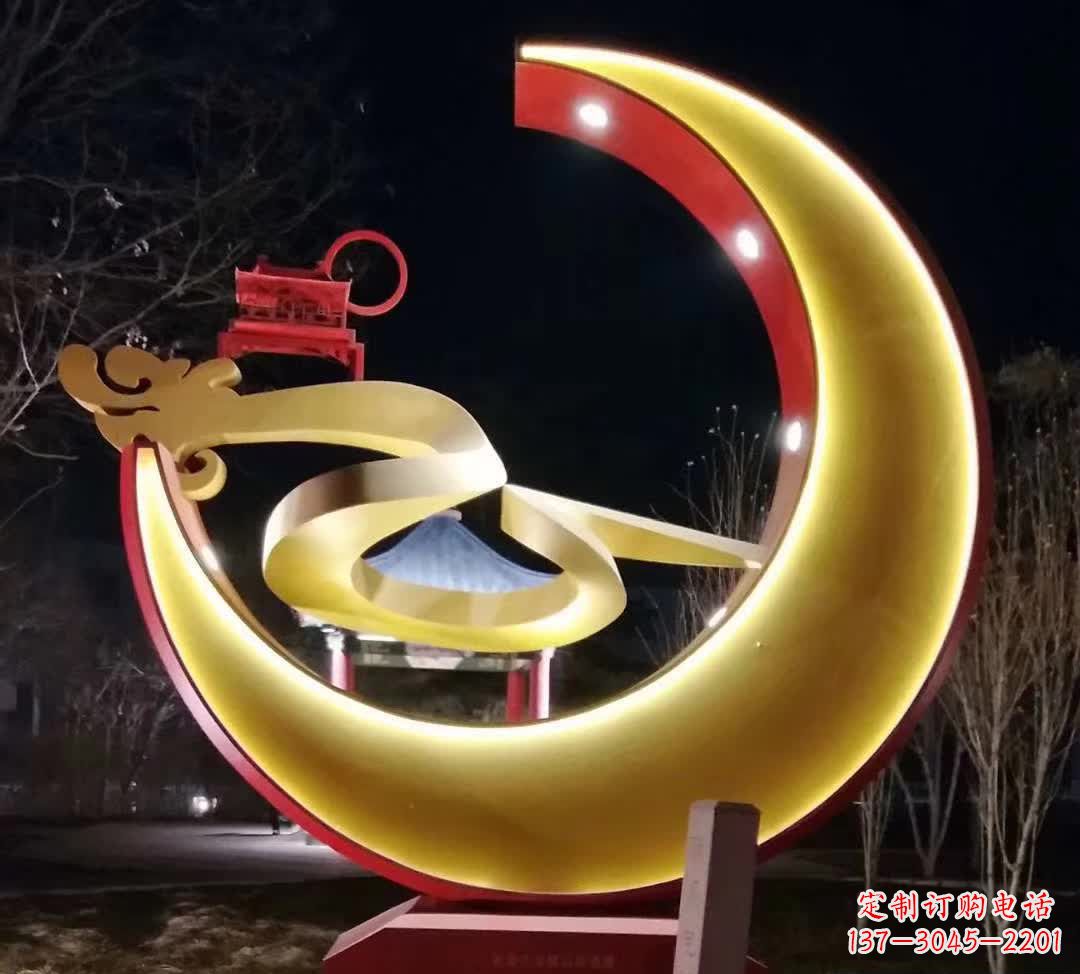 太原精致不锈钢月亮雕塑