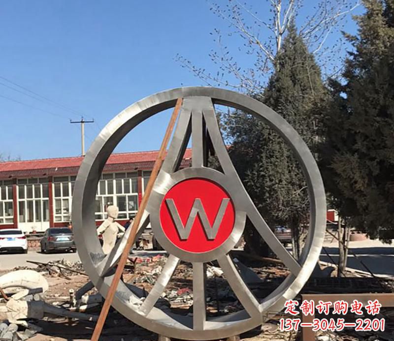 太原精美的不锈钢圆球字母景观雕塑