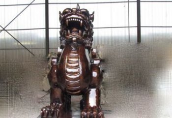 太原来自古老文化的獬豸铜雕