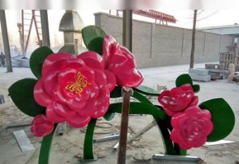 太原中领雕塑花朵般精美的不锈钢牡丹雕塑