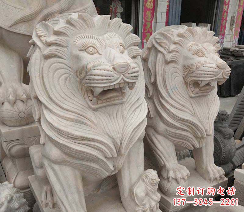 太原西洋狮石雕动物雕塑