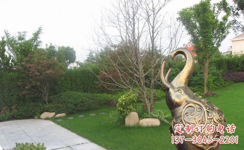 太原公园抽象小象动物铜雕
