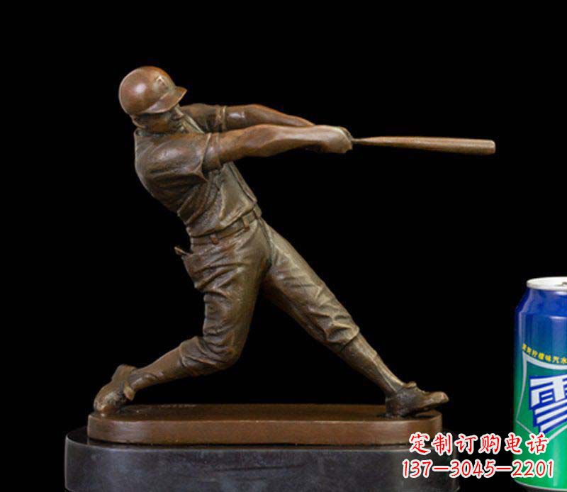 太原风采动人的人物铜雕棒球雕塑