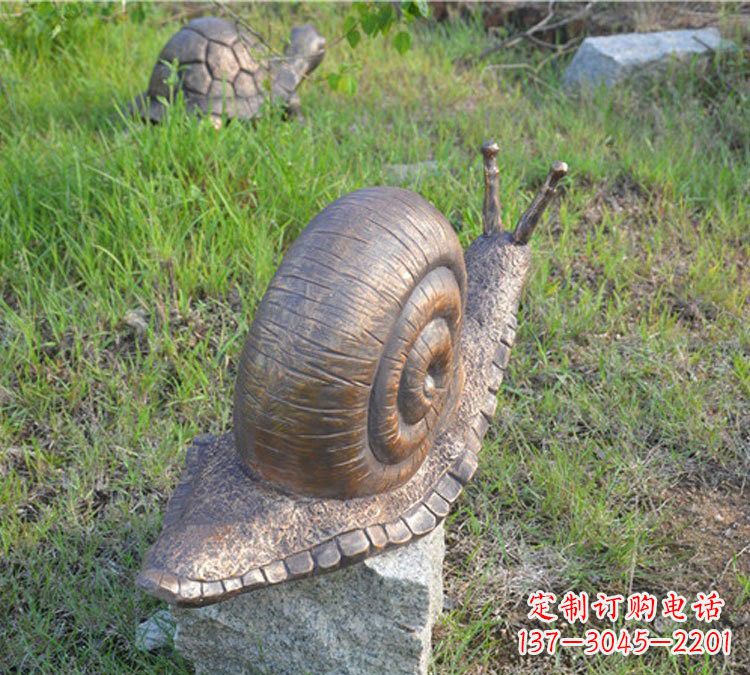 太原全新玻璃钢材质仿真铜蜗牛雕塑
