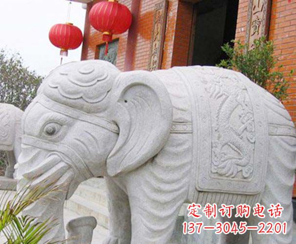 太原公园动物大理石大象石雕
