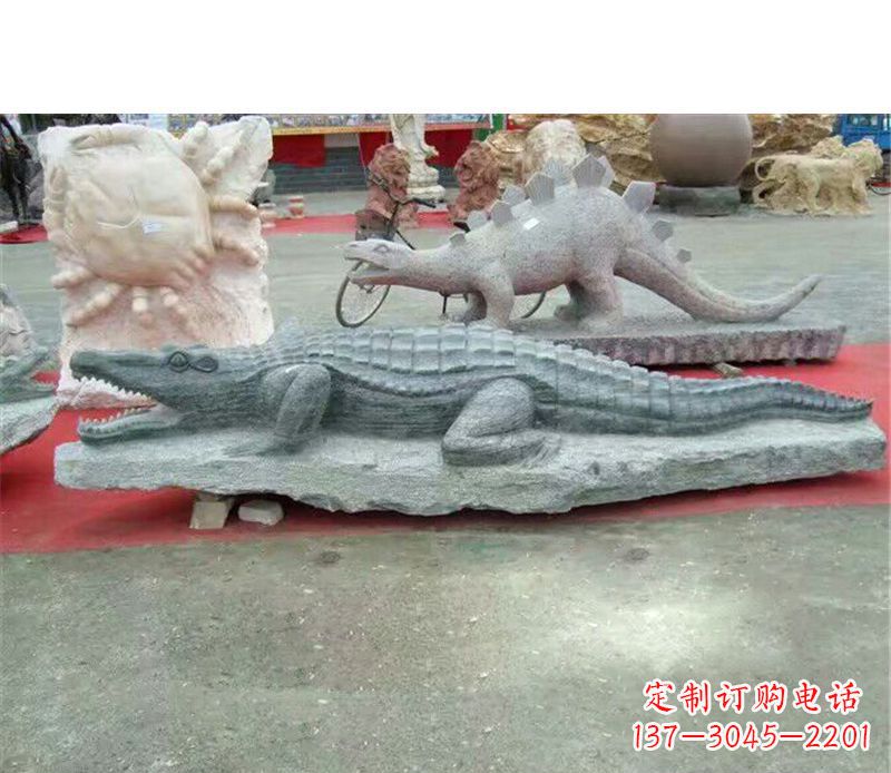 太原公园动物鳄鱼石雕