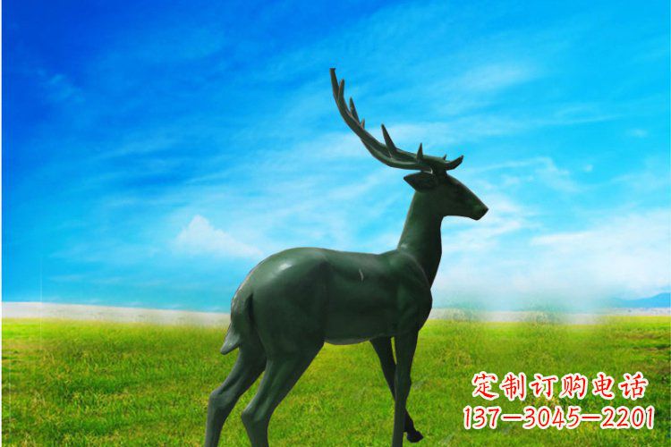 太原公园动物梅花鹿铜雕