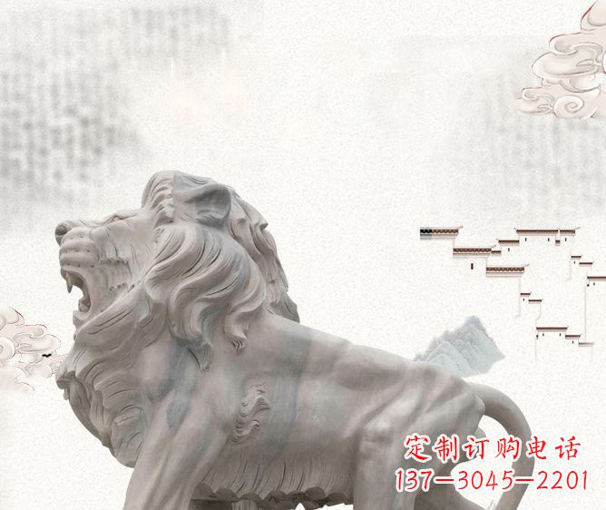 太原公园动物欧式石狮子雕塑