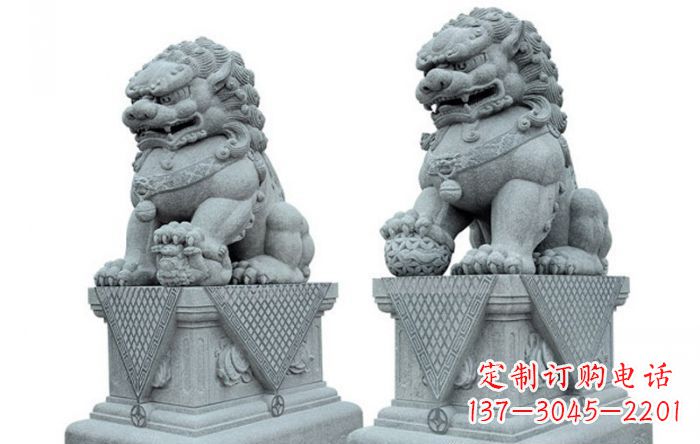 太原公园动物青石狮子石雕