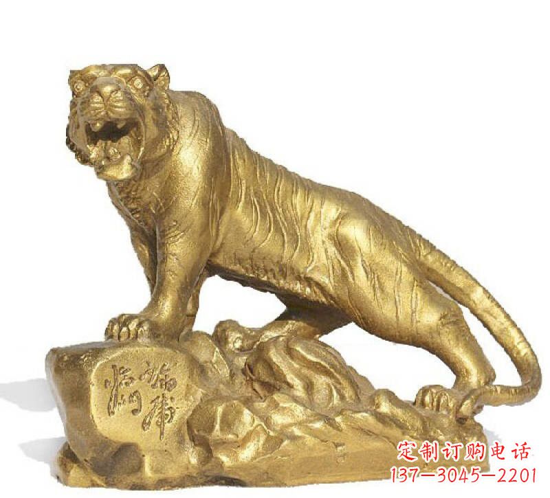太原以老虎为原型的铜雕塑