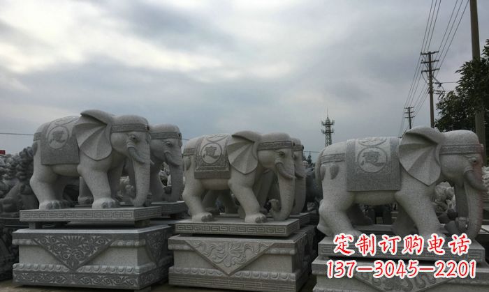太原公园仿古大象动物石雕