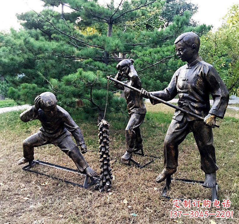 太原优雅精致的儿童铜雕