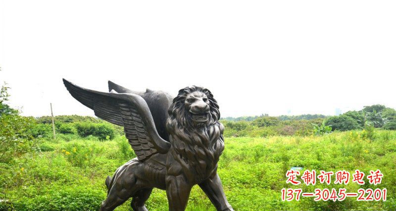 太原公园飞狮动物铜雕