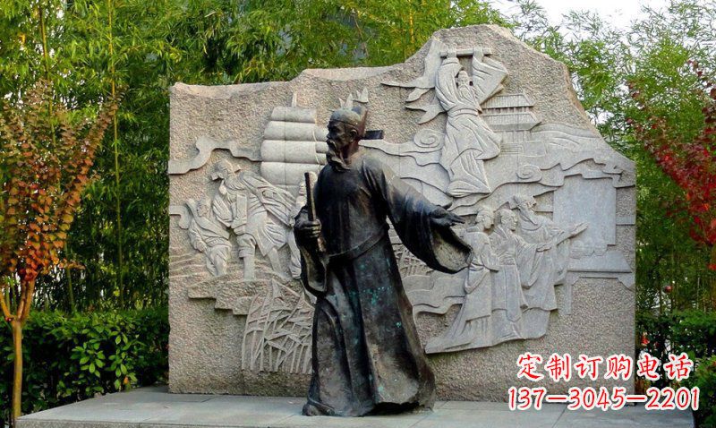 太原公园海瑞古代名人人物铜雕