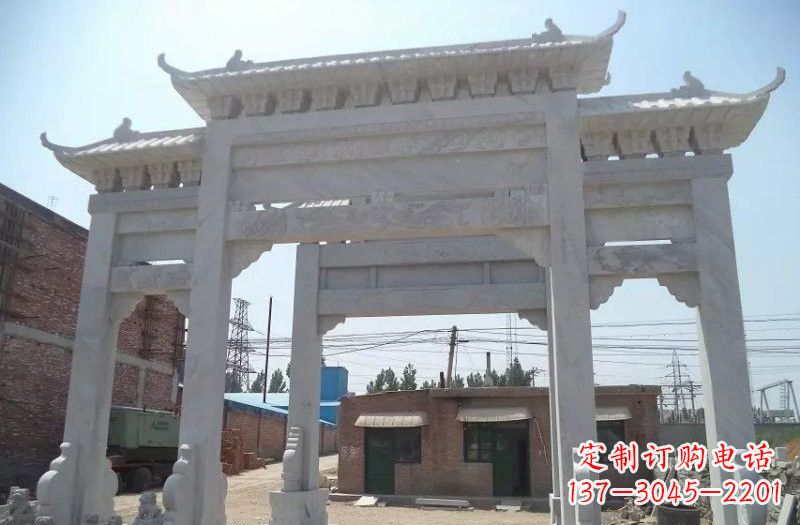 太原牌坊石雕 – 三门牌坊石雕,极具风格的艺术品