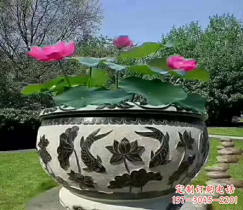 太原唯美鲤鱼水缸雕塑