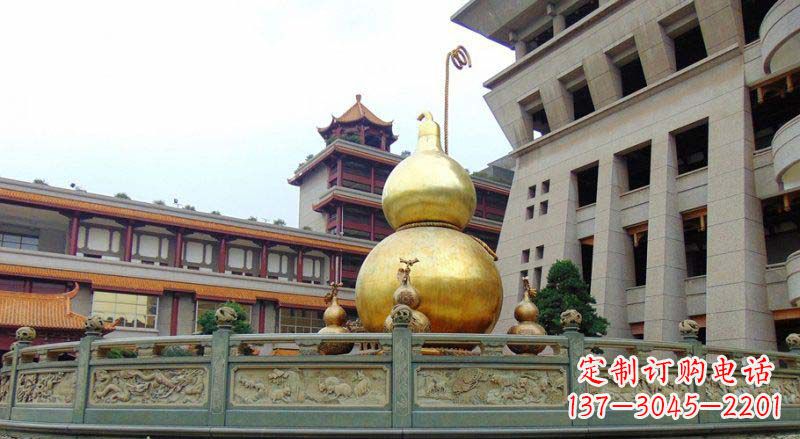 太原精美优雅的葫芦景观铜雕