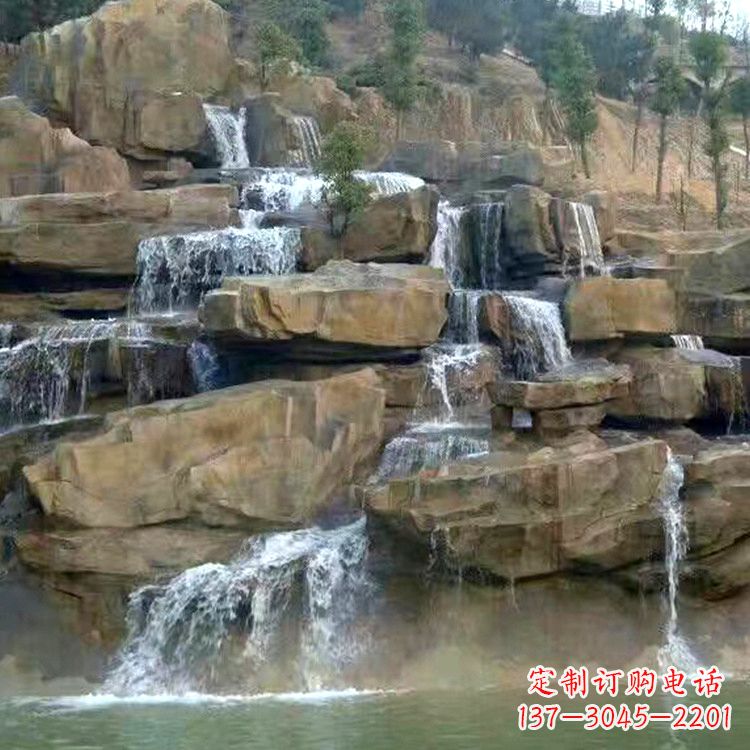 太原中领雕塑公园假山流水景观雕塑