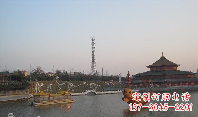 太原静谧自然,金鱼铜雕精美绝伦