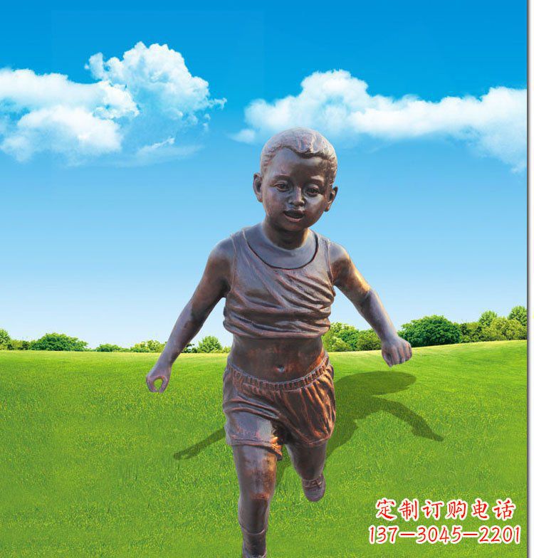 太原优雅玻璃钢仿铜儿童雕塑