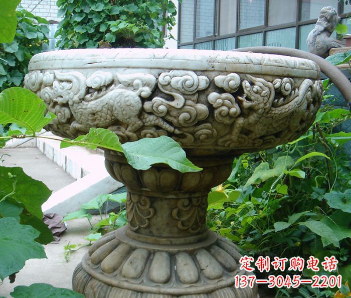 太原仿古花盆石雕艺术品