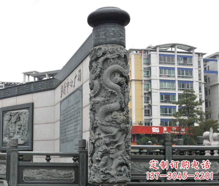 太原传承中国古典文化的雕刻龙柱雕塑