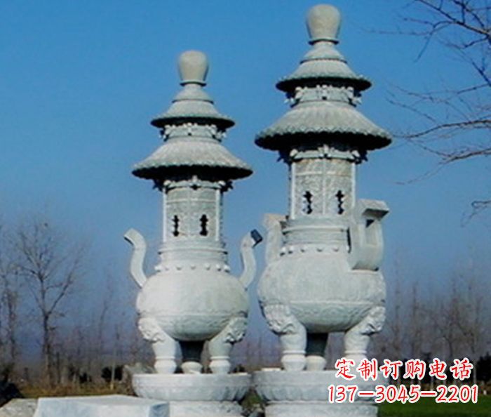 太原公园景观仿古石雕香炉