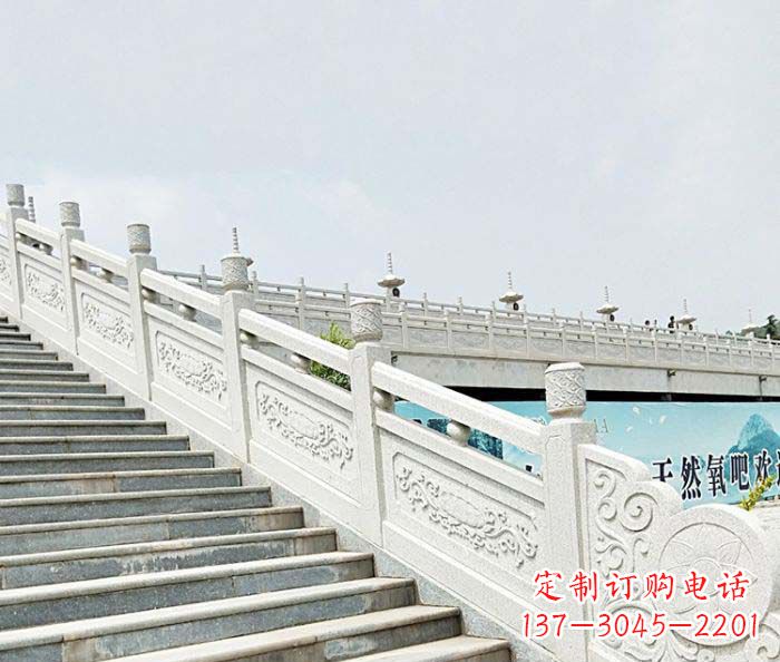太原公园景观汉白玉石雕栏板 (2)