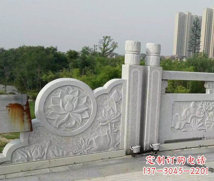 太原公园景观汉白玉石雕栏板 (4)