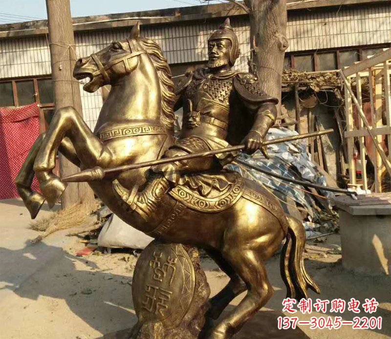 太原公园景观将军骑马铜雕