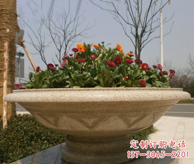 太原公园景观花盆石雕 (2)